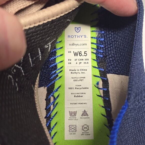 Rothy's Mary Jane Bow Flats in Sapphire Deep Navy Blue Womens 6.5 - Picture 6 of 8